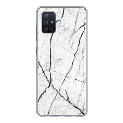 Produktbild von MuchoWow® Handyhülle Schutzhülle Hülle für Samsung Galaxy A71 Marmor - Schwarz - Weiß Silikon Softcase Handy Hülle - Kartenbesitzer