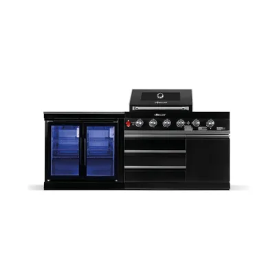 Produktbild von GORILLER® BLACKBACK S7 Outdoor-Küche, Gasgrill mit Doppel-Kühlschrank, Edelstahl, Schwarz