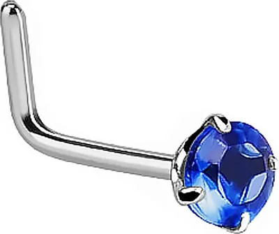 Produktbild von Nasenpiercing Stecker Nasenstecker Stift Nasen Piercing gebogen Zirkonia Kristall L-Form