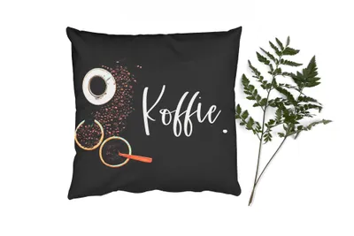 Produktbild von MuchoWow® Zierkissen Sofakissen Wohnzimmer Dekokissen 45x45 cm Sprichwörter - Kaffee - Zitate - Schlafpolster - Polster für das Sofa