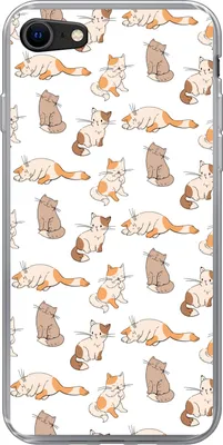 Produktbild von MuchoWow® Handyhülle Schutzhülle Hülle für Telefoonhoesje iPhone 8 Muster - Katze - Kätzchen - Jungen - Mädchen - Kinder - Kinder Silikon Softcase Handy Hülle - Schutzhaube