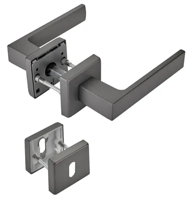 Produktbild von SOTECH Türdrückergarnitur CUBE D/D – Buntbart (BB) anthrazit