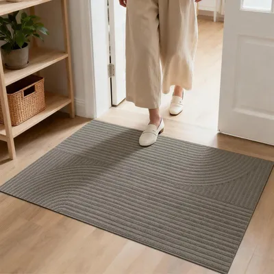 Zdjęcie produktu dla Mata podłogowa do użytku wewnątrz i na zewnątrz, 80x120 cm, kolor beżowy, antypoślizgowa, mata do zbierania brudu