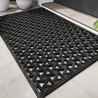Fußmatte 60x90 cm, wasserdicht, Antirutsch, für draußen, Schwarz