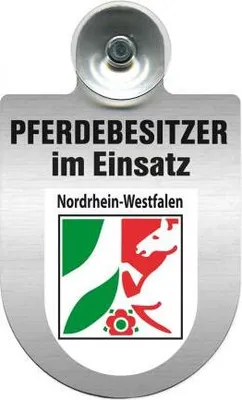Produktbild von Einsatzschild mit Saugnapf - Pferdebesitzer im Einsatz - 393830 incl. Regionenwappen nach Wahl Color - Region Nordrhein-Westfalen
