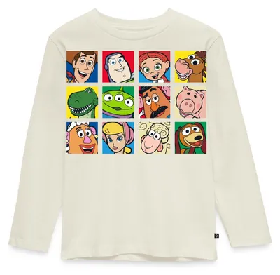 Produktbild von Spreadshirt Toy Story Friends Kacheldesign Kinder Premium Langarmshirt, 134/140 (8 Jahre), Naturweiß