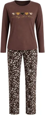 Productafbeelding van Gionettic damespyjama met lange mouwen en lange broek – Viscose – Print – Zacht, comfortabel en ademend – Maat XXL