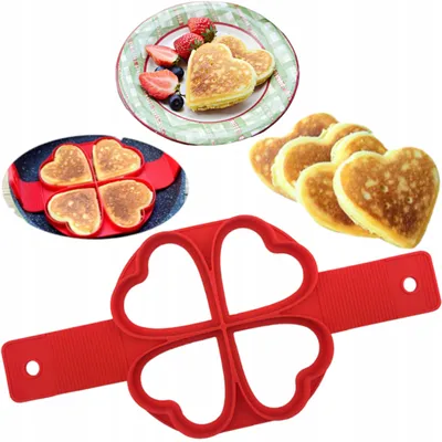 Produktbild von Silikonform Herzform für Pancakes, Omletts, Eier