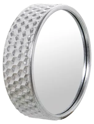 Immagine prodotto di Specchio rotondo da parete in metallo argentato, 30 x 8,5 cm, diametro interno 27,5 cm