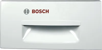 A white plastic handle for a Bosch appliance.