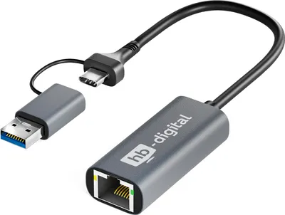 Produktbild von hb-digital USB-C® auf Ethernet Adapter mit USB 3.0