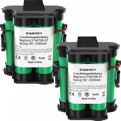 Produktbild von 2-Pack 18V 2500mAh Li-ion Akku Batterie Werkzeugakkus Akku-Werkzeugbatterie für  Gardena Mähroboter R45 Li R70 Li R80Li R75 Li R50 Li R40 Li R38 Husqvarna Automower 105 305 308X Li Rasenroboter Rasenmäher Flymo Robotic Lawnmower 1200R