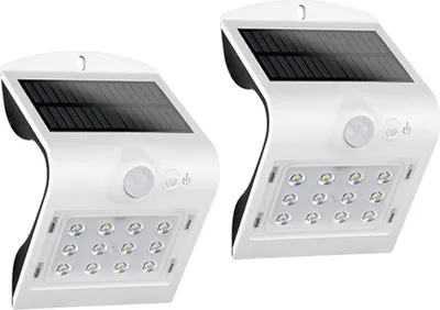 Produktbild von 2er SET - LED SolarLAMPEN Downlight für draußen Wandleuchten Außenleuchten