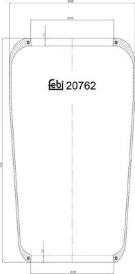 Produktbild von FEBI BILSTEIN Luftfederbalg 20762 für RENAULT TRUCKS R 395mm 300mm 198mm