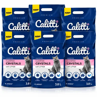 Produktbild von Calitti Clumping Crystals Silikat Katzenstreu 22,8L klumpend 99% staubfrei