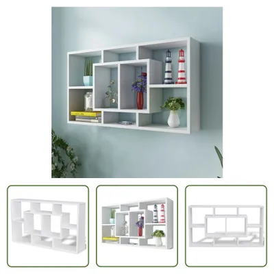 Immagine prodotto di Scaffale a parete Scaffale pensile con 8 scomparti Bianco