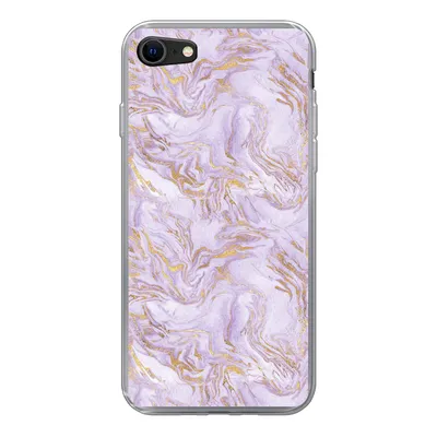 Produktbild von MuchoWow® Handyhülle Schutzhülle Hülle für iPhone 7 Abstrakt - Marmor - Gold - Muster Silikon Softcase Handy Hülle - Kartenhalter