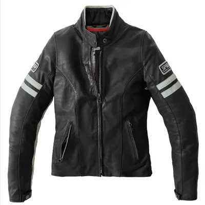 Produktbild von Spidi Vintage Damen Motorrad Lederjacke Farbe: Schwarz/Grau, Grösse: 38