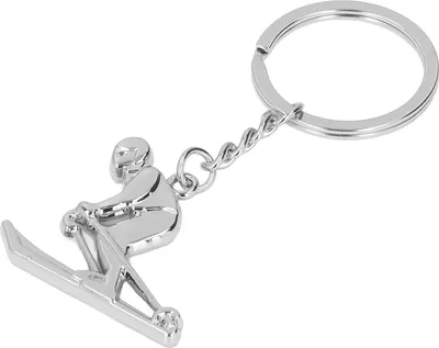 Imagen del producto de Llaveros metálicos, con diseños adorables y modernos, estilo esquí, ideales como recuerdos, regalos o para competiciones. (Referencia: X?1339, diseño de esquiador)