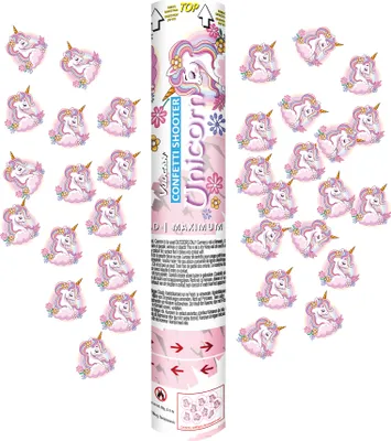 Immagine prodotto di Sparacoriandoli - Unicorno - Set di 3 - Coriandoli unicorno - 30 cm - Portata fino a 8 metri - Per feste per bambini, compleanni o party
