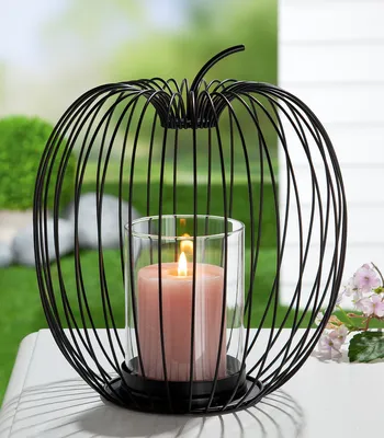 Produktbild von GILDE Windlicht, "Filo", Metall, schwarz, VE 4, H. 26,5 cm, D. 24 cm