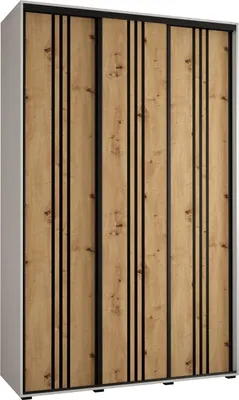 Produktbild von MEBLE KRYSPOL Davos 6 Schrank, drei Türen - 235,2x160x45 cm - Weiß Artisan Schwarz