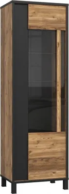 Produktbild von Furniture24 Vitrine Hayato HYTV711L Schrank Wohnzimmerschrank 1 Türiger Vitrinenschrank