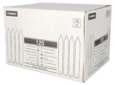 Produktbild von Haushaltskerzen mit Dornloch Ø 2,45 cm · 20 cm weiss