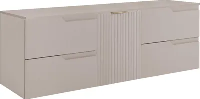 Immagine prodotto di RODAN | Mobile Sottolavabo - Beige - 160 cm - Con Piano Tavolo - 4 Cassetti - Sospeso - Frontali in MDF - Armadio con 1 Anta - MODERN