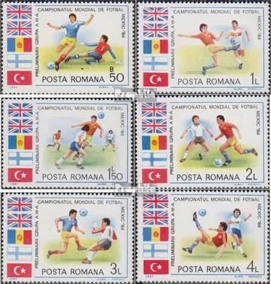 Produktbild von Briefmarken Rumänien 1985 Mi 4193-4198 (kompl.Ausg.) gestempelt Fußball-WM 1986