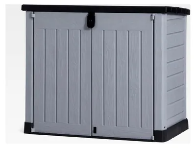 Produktbild von Mülltonnenbox Store-it-out Pro, 145,5x82x123cm, Robuste Abfallbehälter-Lösung, 1200L, Wetterfest, Grau/Schwarz, UV-beständiges Polypropylen, Abschließbar