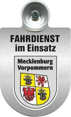 Produktbild von Einsatzschild Windschutzscheibe incl. Saugnapf - Fahrdienst im Einsatz - 309458 - incl. Regionen nach Wahl Color - Region Mecklenburg-Vorpommern