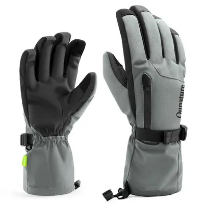 Produktbild von Qunature Thermo Handschuhe Winter Ski/Schneehandschuhe gr.XL Grau