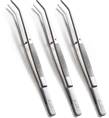 Immagine prodotto di Set di pinzette per macchine da cucire, 10 pezzi, lunghezza 15,5 cm, punte dentate e incurvate, acciaio inossidabile