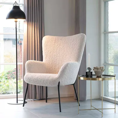 Produktbild von House Collection Sessel Helvi Weiß Teddy