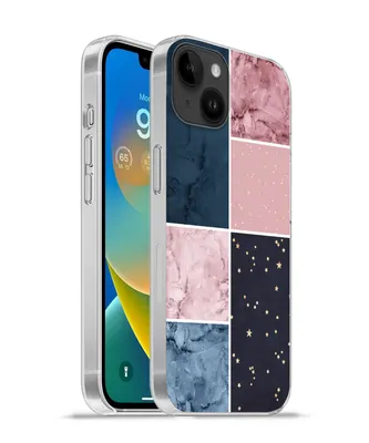 Produktbild von MuchoWow® Handyhülle Schutzhülle Hülle für Apple iPhone 14 Plus - Soft case Marmor - Rosa - Blau Silikon Softcase Handy Hülle - Abbildung