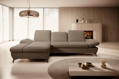Produktbild von Masseno Ecksofa FELICE L-S mit Schlaffunktion L-Form, Sofa mit Bettkasten, Wohnzimmersofa, Couch, Soffa, Bettsofa, Couchgarnitur- Braun, MATANA 19