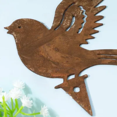 Productafbeelding van Famanu tuingebruikers, roestvogelmotieven - 5 stuks, metaal, weerbestendig