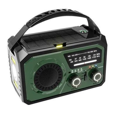 Produktbild von 16000mAh Solar Notfallradio mit Handkurbel und AM/FM, tragbares Kurbelradio mit LED Licht, USB Powerbank, SOS Alarm, Solarladung für Camping, Outdoor