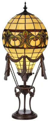 Produktbild von Casa Padrino Luxus Tiffany Tischleuchte Heißluftballon Mehrfarbig Ø 27 x H. 70 cm - Elegante Tiffany Lampe mit handgefertigtem Glas Lampenschirm