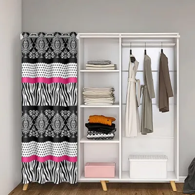 Produktbild von Türvorhang 106x203cm Schwarz Damask Vintage Floral Isoliert