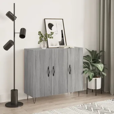 Produktbild von [Home] Sideboard Grau Sonoma 90x34x80 cm Holzwerkstoff , Neue Mode 2024 im häuslichen Leben