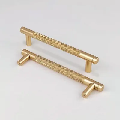 Zdjęcie produktu dla Nowoczesne aluminiowe guziki w kolorze złotym, zestaw 2 sztuki