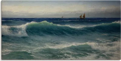 Produktbild von ARTland Leinwandbild Brechende Wellen. 1893 Größe: 150x75 cm