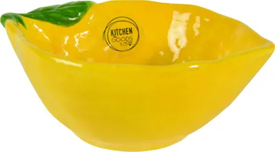 Produktbild von Deko-Schale Zitronenform Dolomit L.16cm W.12cm H.6cm gelb
