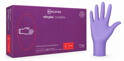 Produktbild von Einweghandschuhe Mercator NITRYLEX COMPLETE Nitril violett Größe L 100 Stück