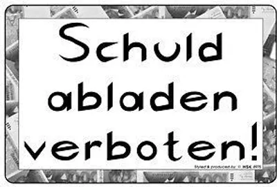 Produktbild von Schmunzelschild - Schuld abladen verboten - 308975 - Gr. 30 x 20 cm