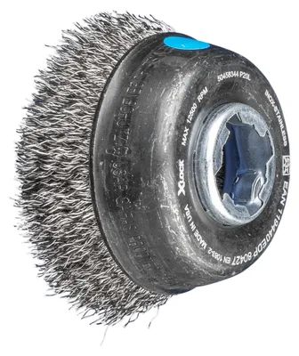 Produktbild von PFERD TOOLS Topfbürste ungezopft TBU Ø75 Bohrung 22,2 mm/X-LOCK Edelstahl-Draht-Ø0,30 Winkelschleifer