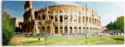 Produktbild von Bild auf Leinwand - Leinwandbild - Archäologie Architektur Italien Kolosseum - 150x50cm - Wand Bild - Wanddeko - Leinwanddruck - Bilder - Kunstdruck - Leinwand bilder - Wandkunst - CA150x50-2685