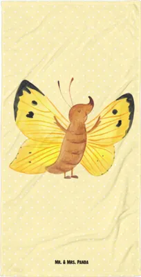 Produktbild von Mr. & Mrs. Panda Duschtuch Schmetterling Zitronenfalter - Gelb Pastell - Geschenk, Motivation, Strandtuch, Liebe, Schmetterlinge, Anders, Lustige Sprüche, Reisehandtuch